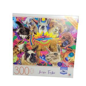 Jason Taylor Drama Llama Puzzle Milton Bradley 300 Piece 24” x 18” with Poster
